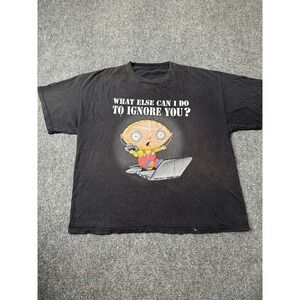 Mens T Shirt Family Guy Stewie 2008 What Else Ignore You Black, Size XL
